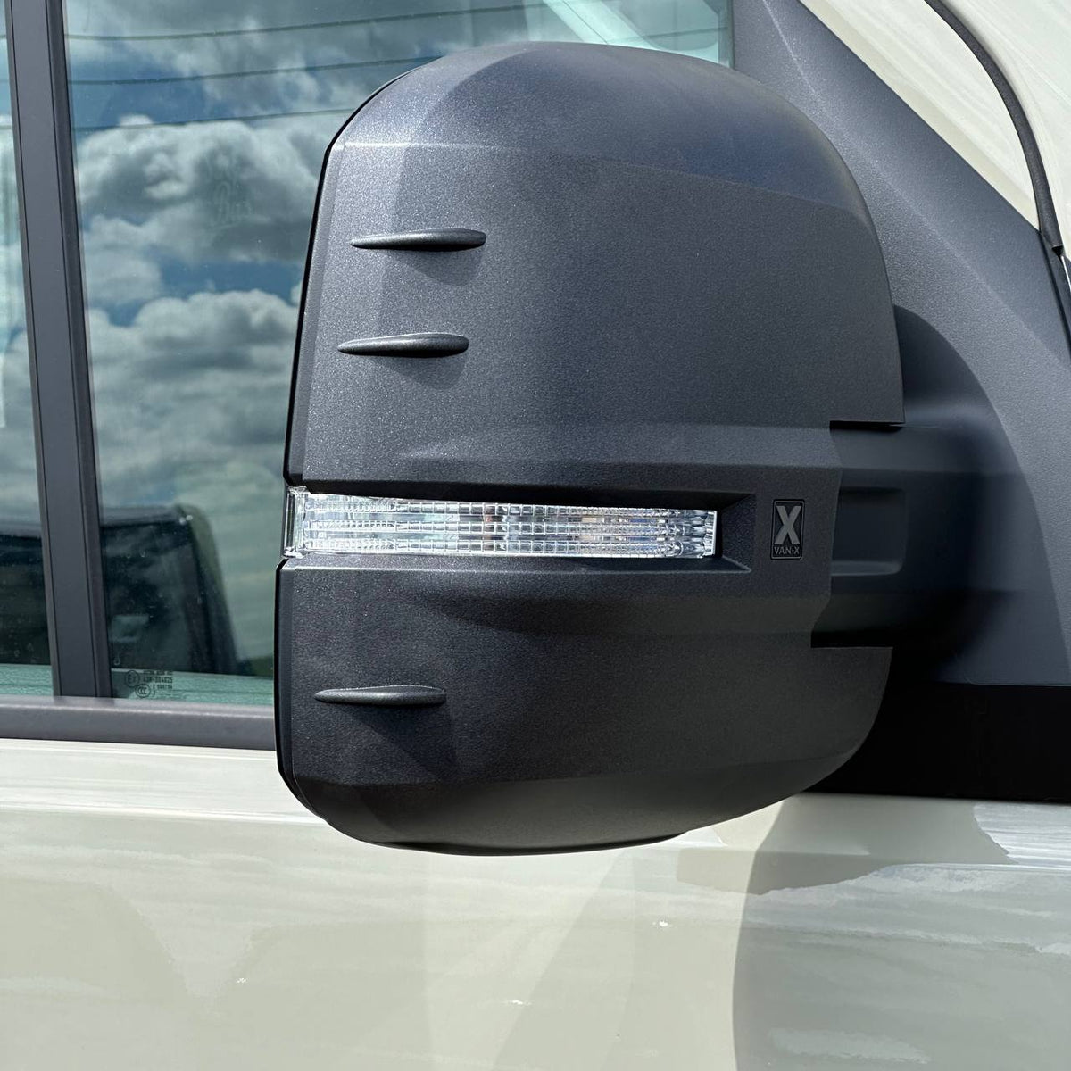 For MAN TGE Wing Mirror Covers Hammerite Set of 2 Mirror Cap Styling Upgrade - Van-X