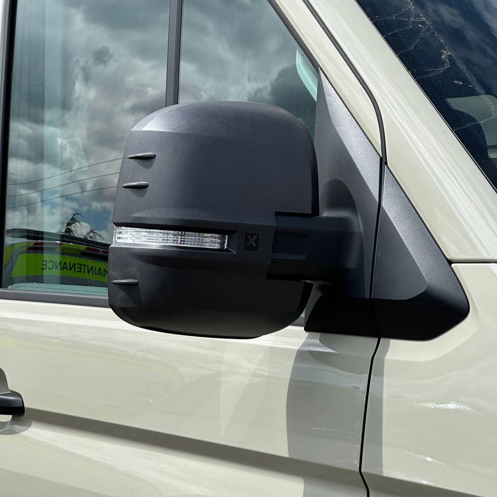 For MAN TGE Wing Mirror Covers Hammerite Set of 2 Mirror Cap Styling Upgrade - Van-X