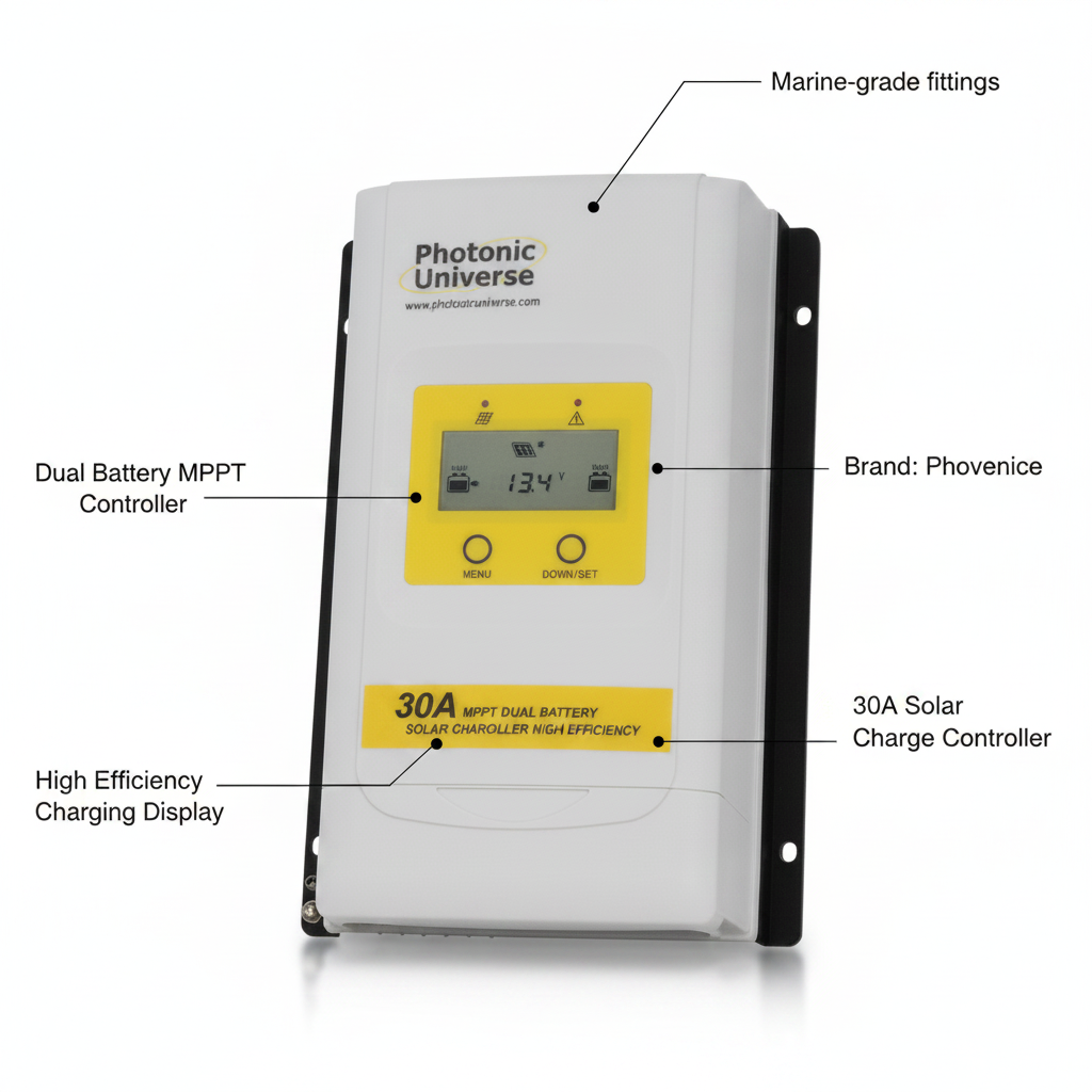 High efficiency 30A dual battery MPPT Dual Battery Charging
