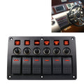 6-Way IP65 12V/24V Switch Panel with Projector Symbols