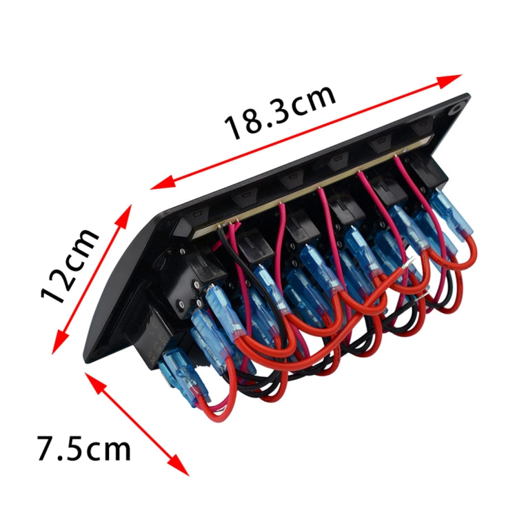 6-Way IP65 12V/24V Switch Panel with Projector Symbols