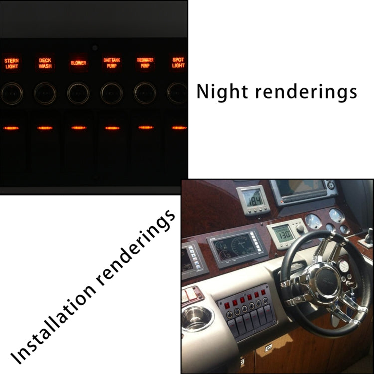 6-Way IP65 12V/24V Switch Panel with Projector Symbols