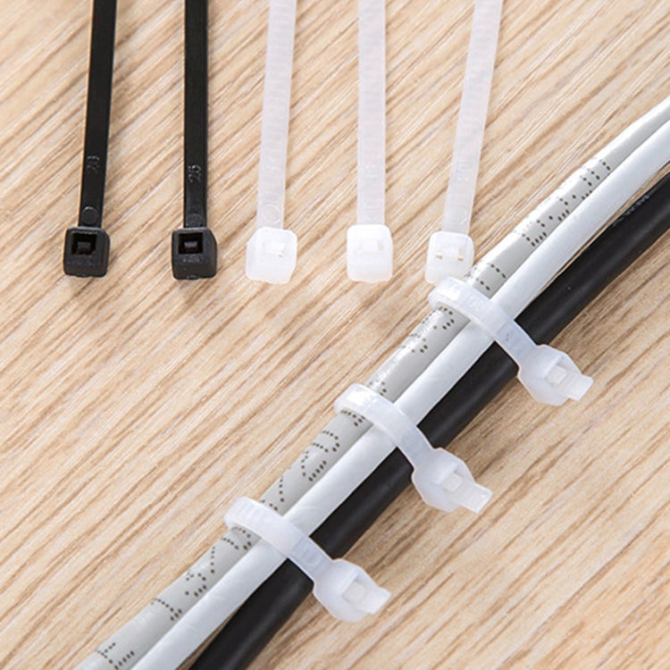 250-Pack 300 × 5mm Nylon Cable Ties – Black or White