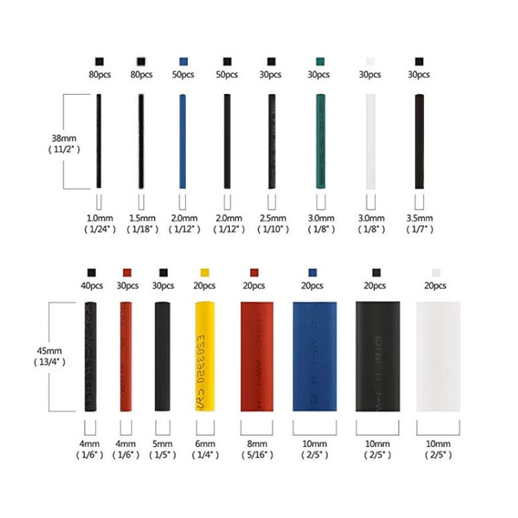 580-Piece Heat-Shrink Tubing Assortment