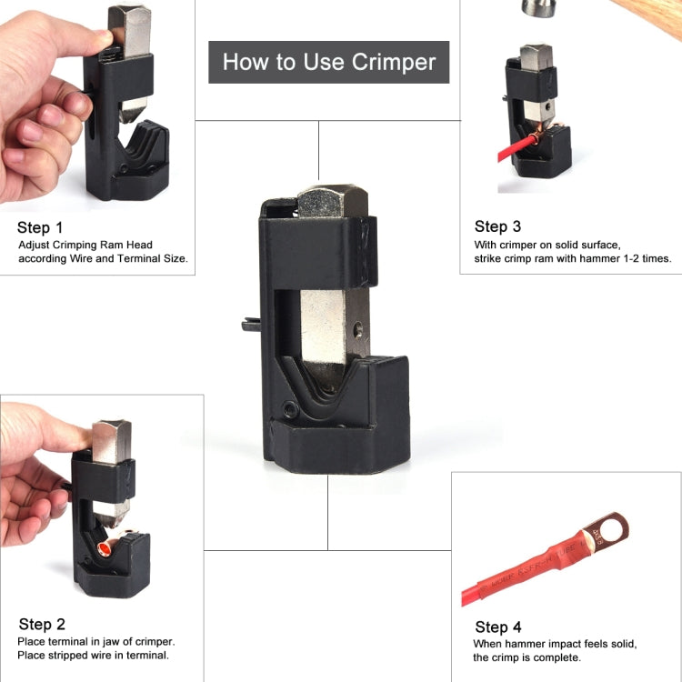 Battery Cable Hammer Crimper – 8 to 1 AWG