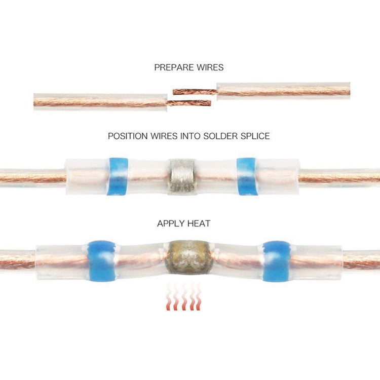 100-Pack Heat-Shrink Solder Butt Connectors – 0.25–0.34mm²