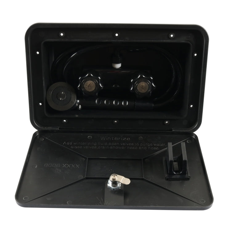 RV External Shower Box with Hot & Cold Mixer – Black