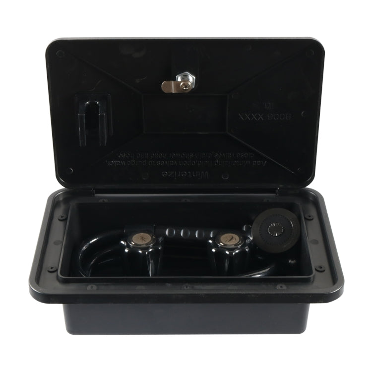 RV External Shower Box with Hot & Cold Mixer – Black