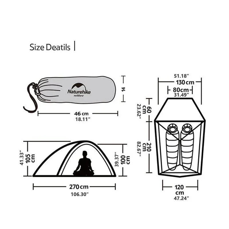 Naturehike Cloud up 2 Ultralight Version (Grey)