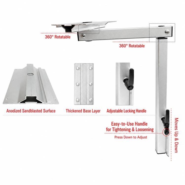 Rotating Telescopic Campervan Table Leg – Black or Silver