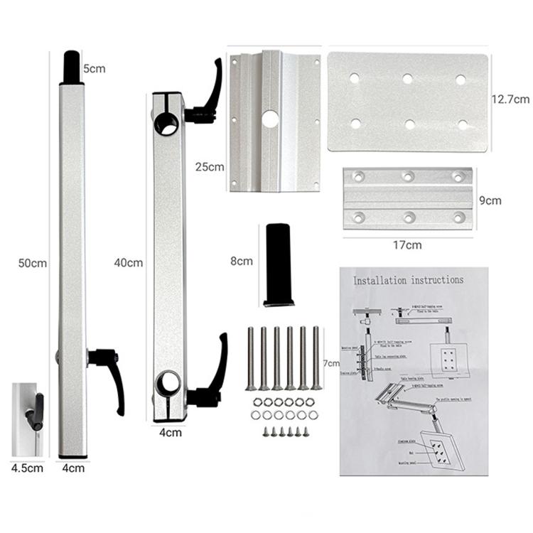 Rotating Telescopic Campervan Table Leg – Black or Silver