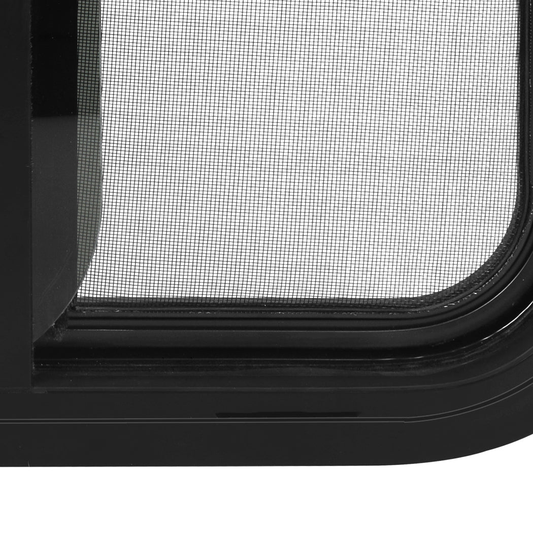 600 x 500mm Sliding Campervan Window with Flyscreen – Black