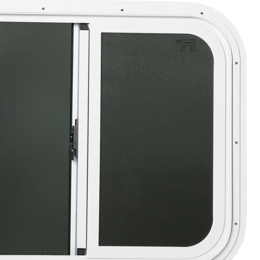 600 x 500mm Sliding Campervan Window with Flyscreen – White