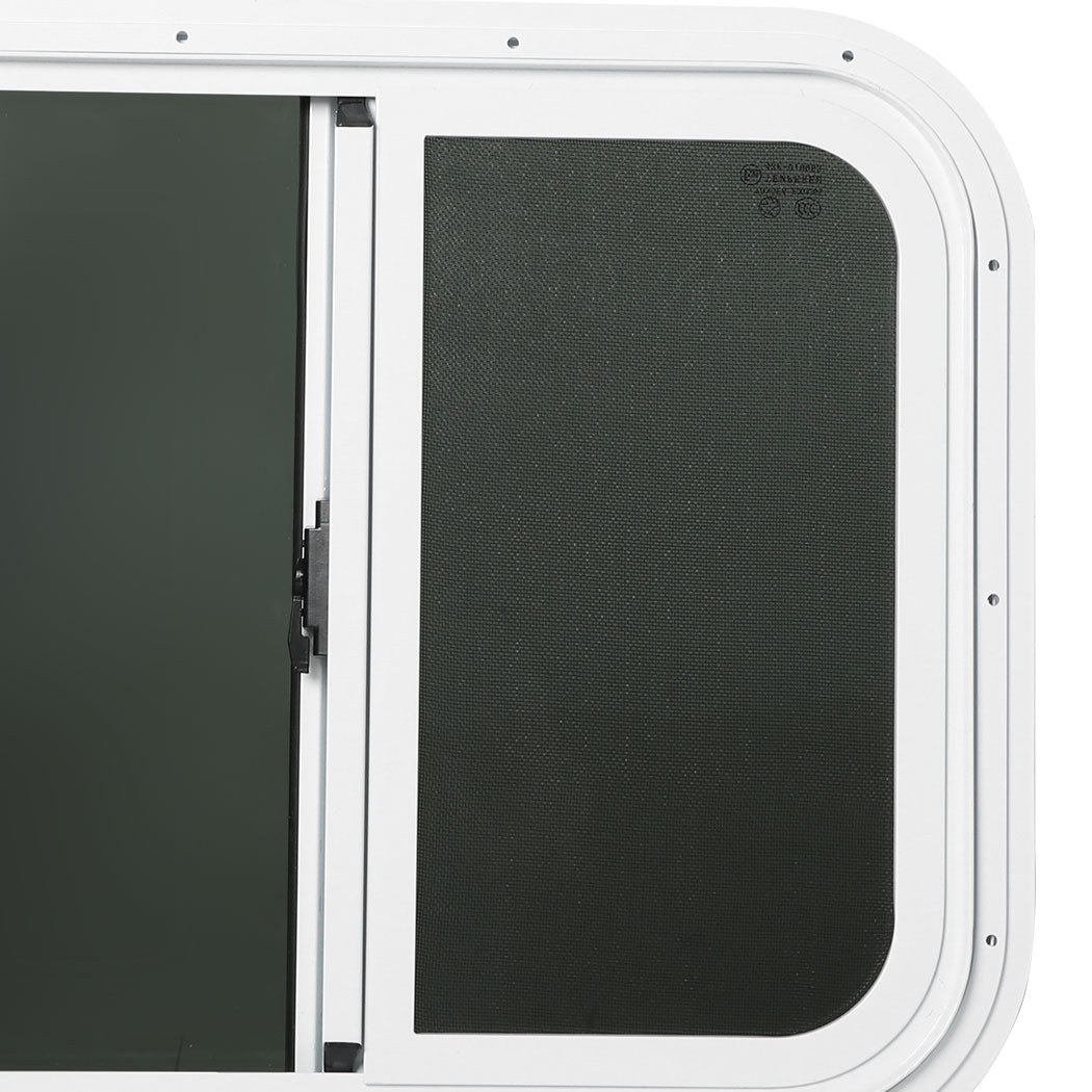 600 x 500mm Sliding Campervan Window with Flyscreen – White