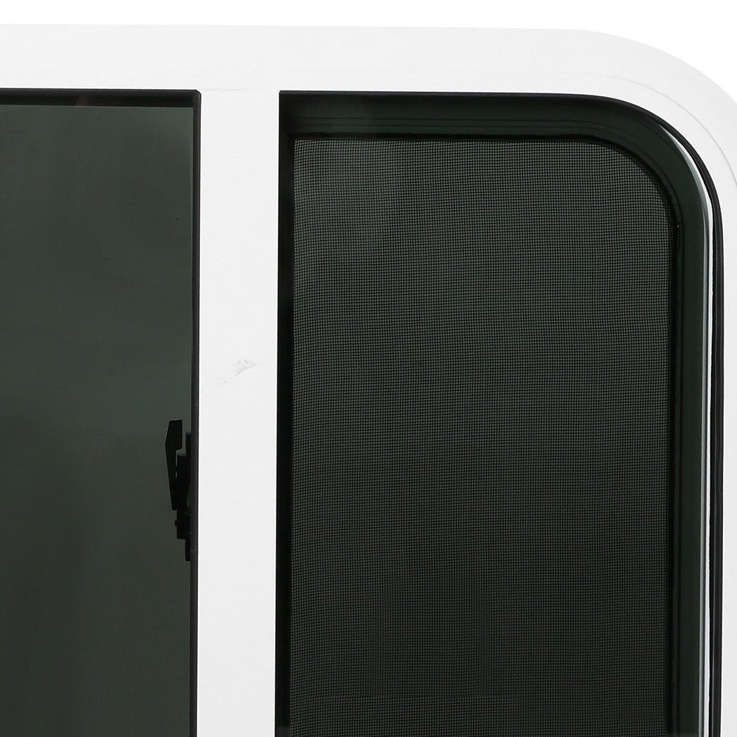 600 x 500mm Sliding Campervan Window with Flyscreen – White