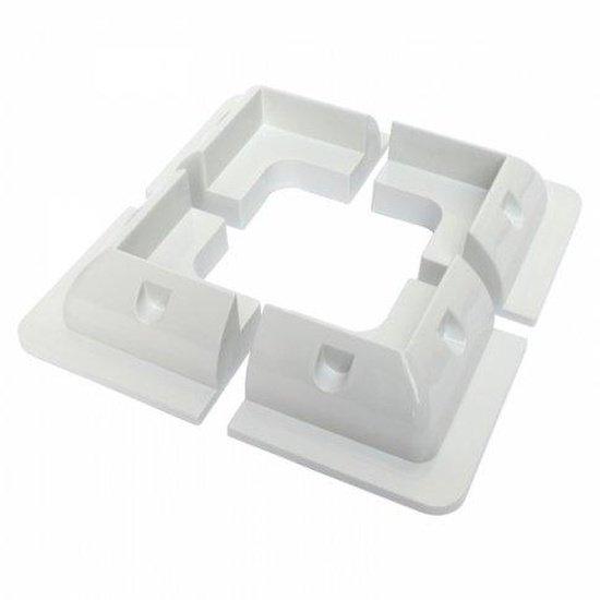 Solar panel mounting set with corner brackets, side brackets and a waterproof cable gland